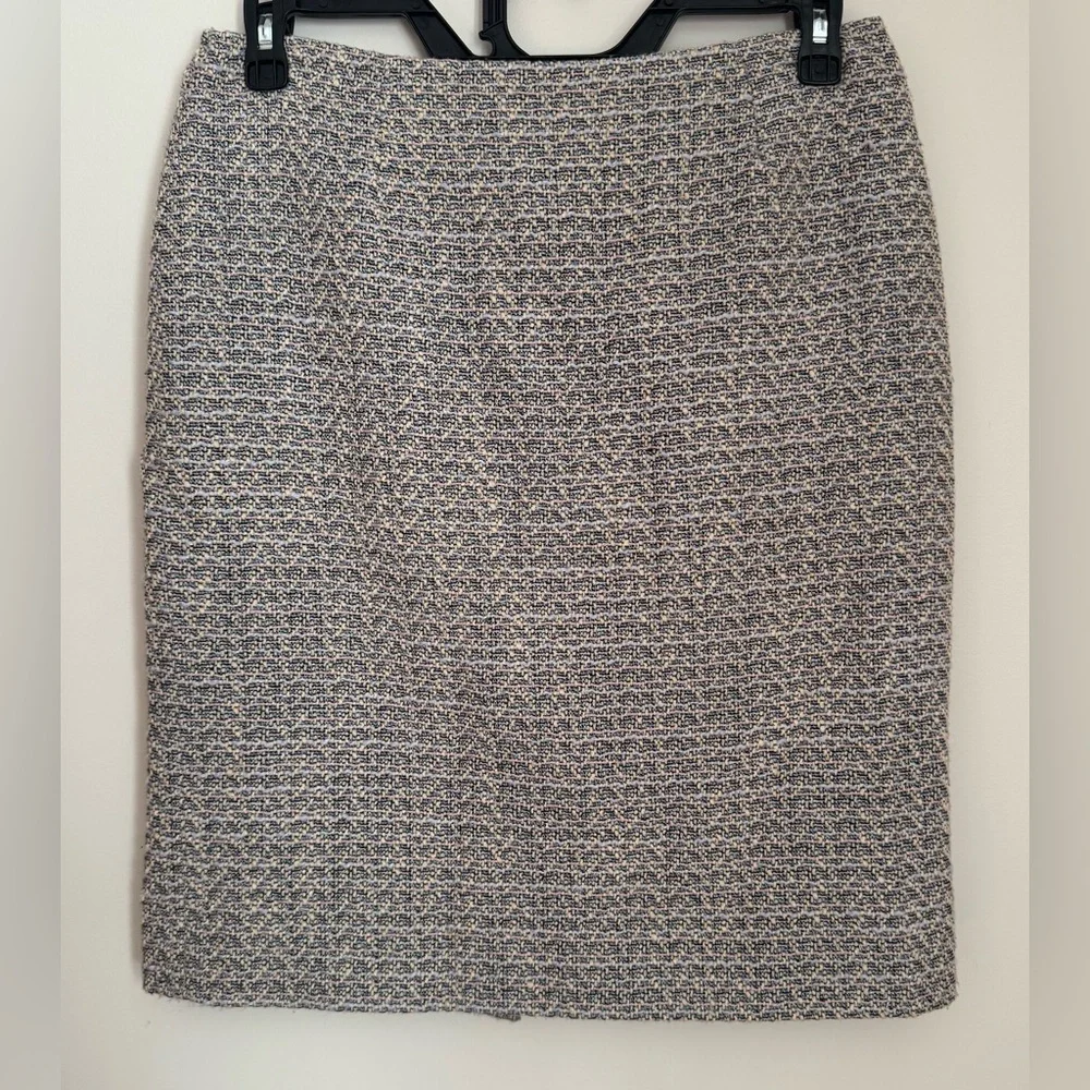 Vintage Talbots Blue Beige Tweed Textured Pencil Skirt Women’s 12P Career Casual